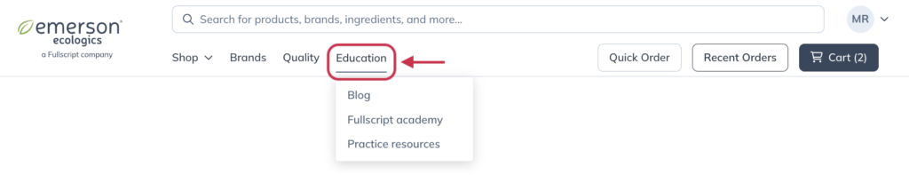 The Education tab.