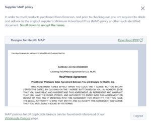 Supplier MAP for acknowledgement